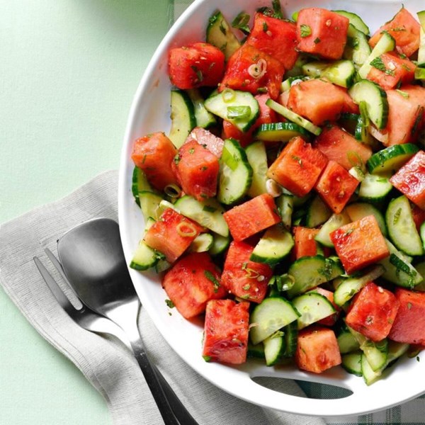 Minty-watermelon cucumber salad