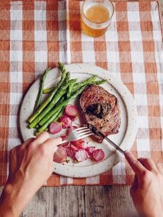 Minute steak with roast radishes & hemp butter