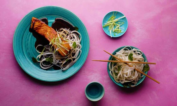 Mirin-glazed salmon
