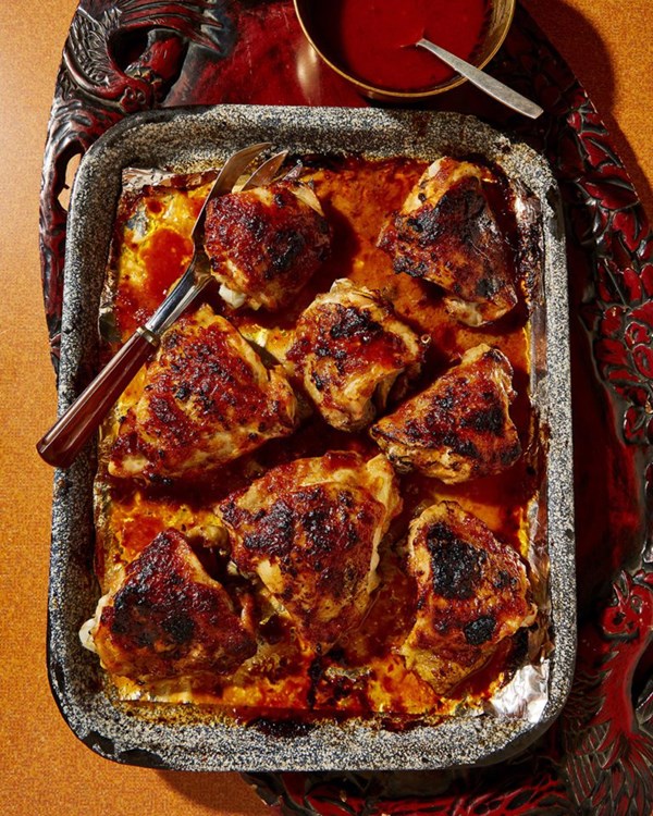 Miso & gochujang butter roast chicken 
