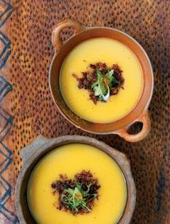 Miso & mandioquinha cream with crispy salt beef