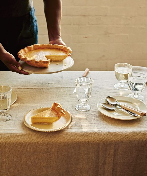 Miso & nutmeg custard pie