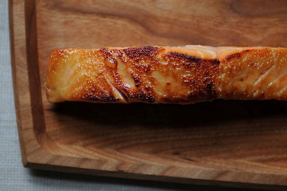 Miso and agave glazed salmon