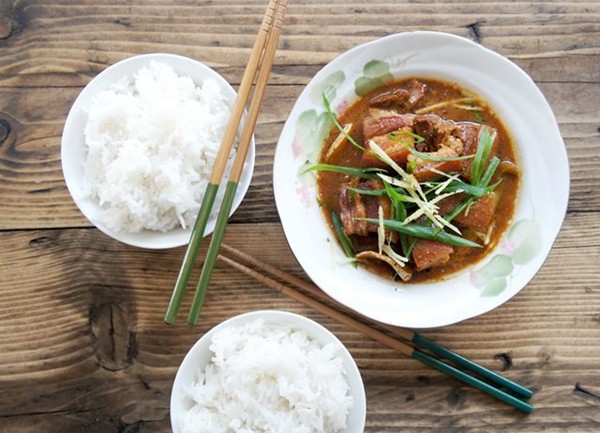 Miso and ginger braised pork belly