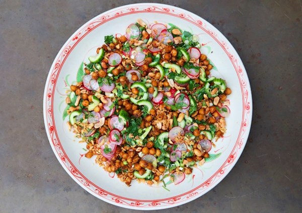 Miso and peanut butter chickpea salad