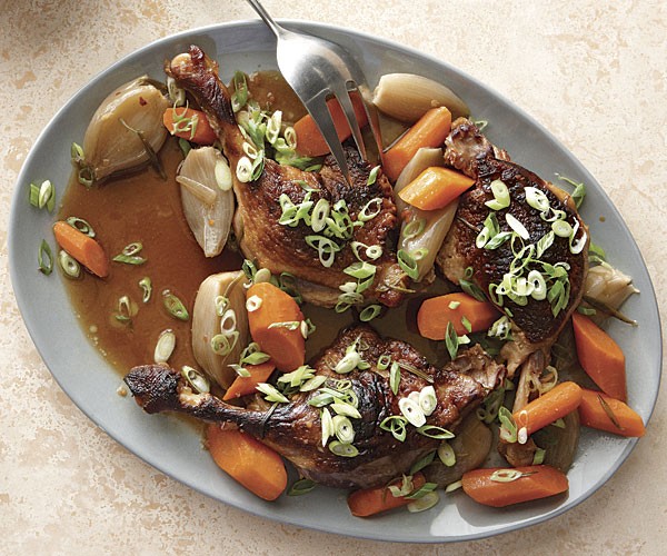 Miso-braised duck legs