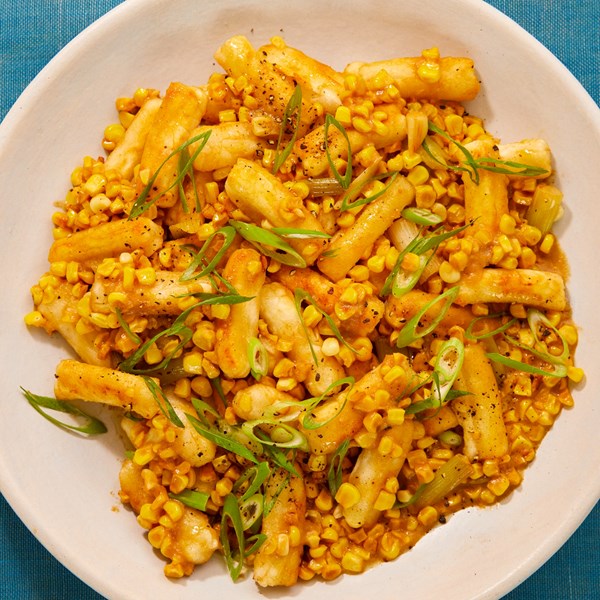 Miso-brown-butter rice cakes with corn 