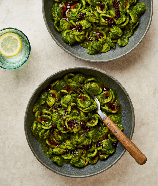 Miso butter greens pasta