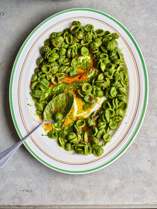Miso butter greens pasta