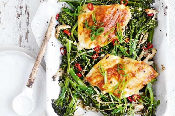 Miso butter snapper with broccolini