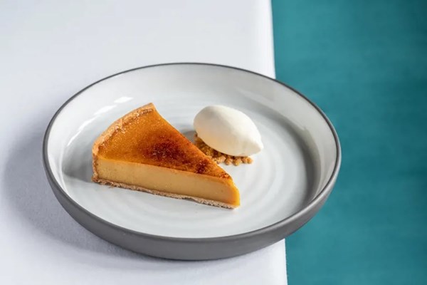 Miso caramel custard tart