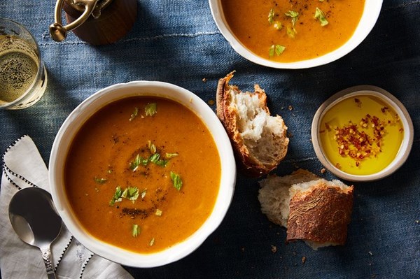 Miso charred carrot soup
