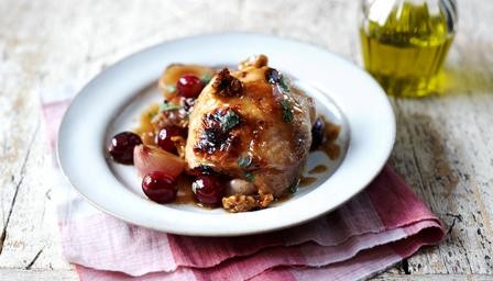 Miso chicken with walnuts & grapes