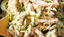 Miso-ginger chicken salad with almonds