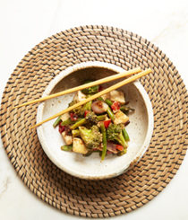 Miso-ginger tofu stir-fry