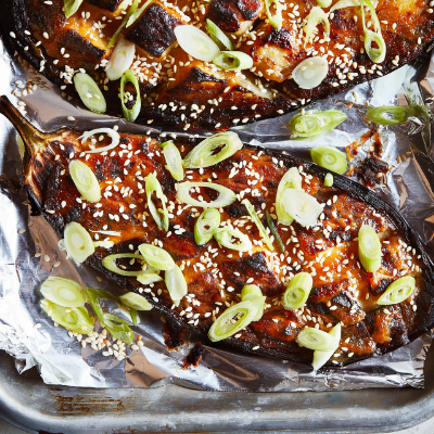 Miso-glazed aubergine