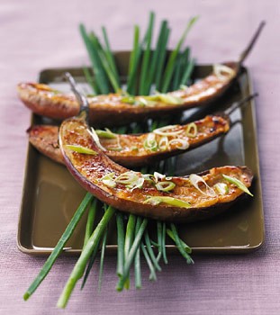 Miso-glazed eggplant