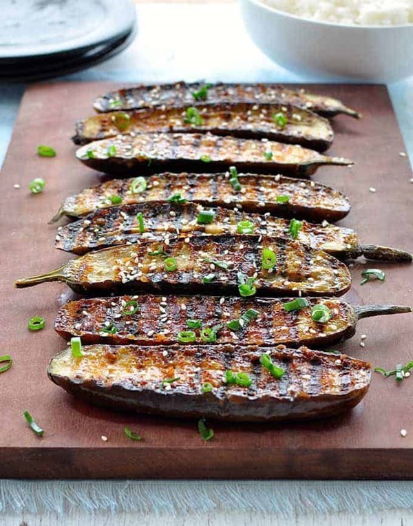 Miso-glazed eggplant