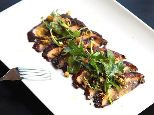 Miso-marinated portobello carpaccio