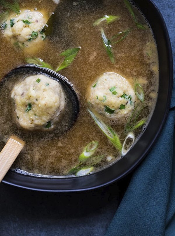 Miso matzo ball soup