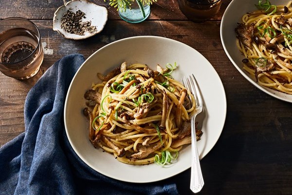 Miso-mushroom pasta