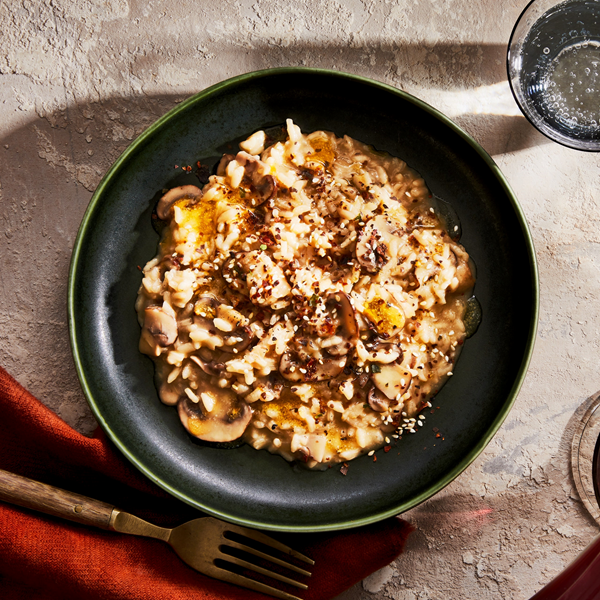 Miso-mushroom risotto