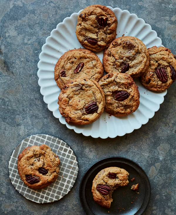 Miso pecan chocolate cookies