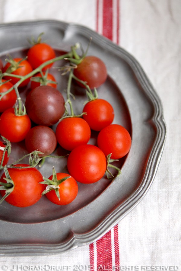 Miso-roasted French beans and cherry tomatoes