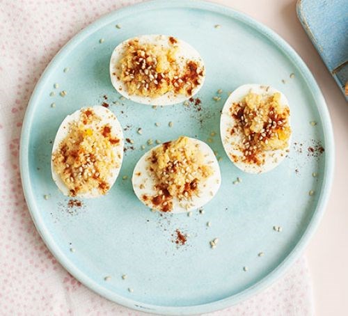 Miso sesame eggs
