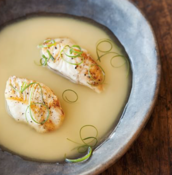 Miso soup with black cod & green onions