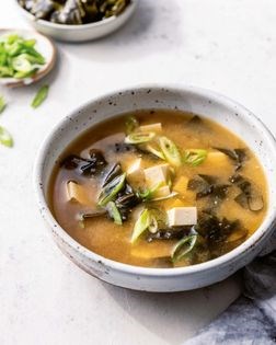 Miso soup with tofu and wakame