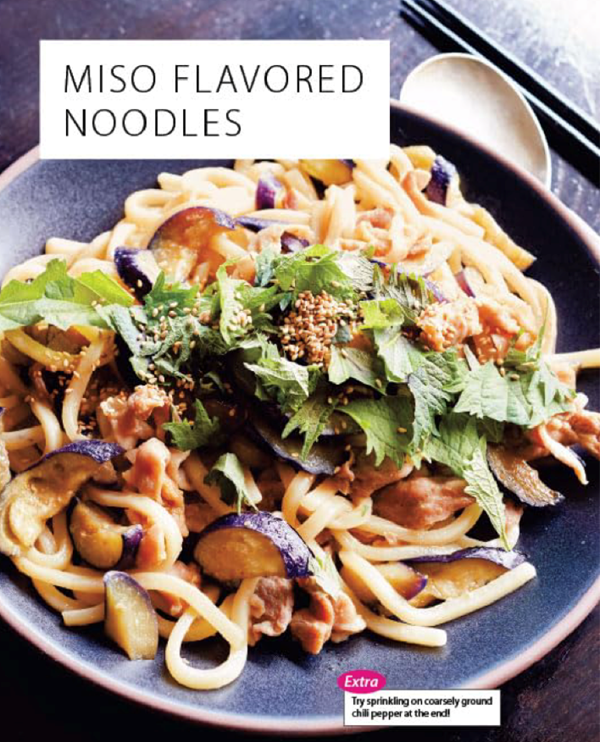 Miso udon with pork & eggplant