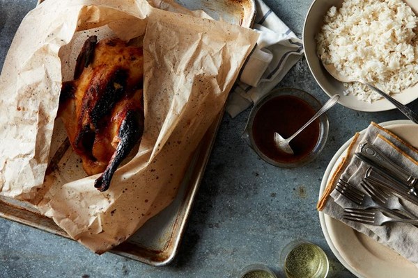Misoyaki roast chicken with shoyu onion sauce