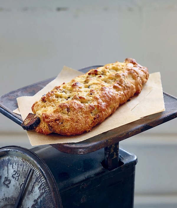 Mission fig, rosemary, anise and pistachio scones