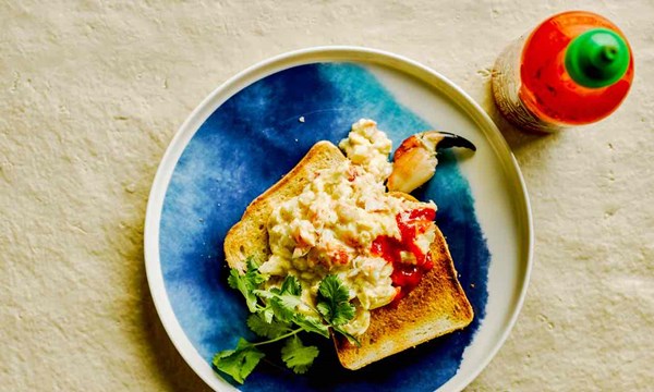 Mitch Tonks’s scrambled eggs with fresh crab and garlic