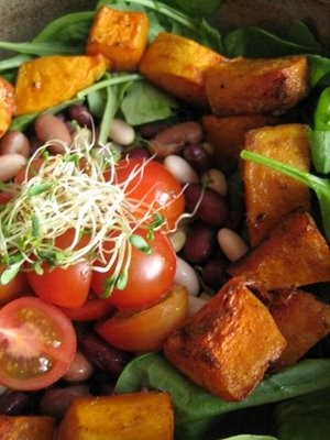 Mixed bean & roasted butternut squash salad