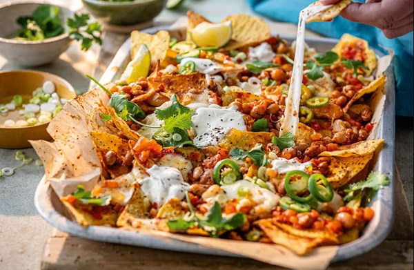 Mixed bean nachos