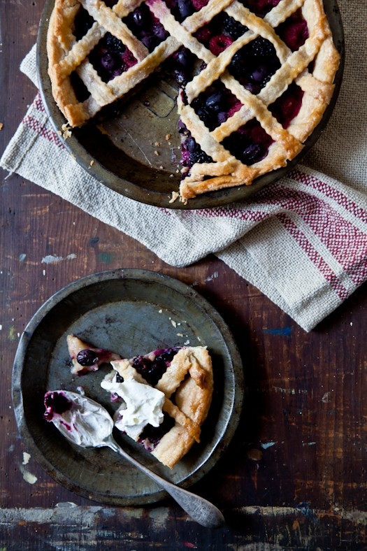 Mixed berries & lemon verbena pie
