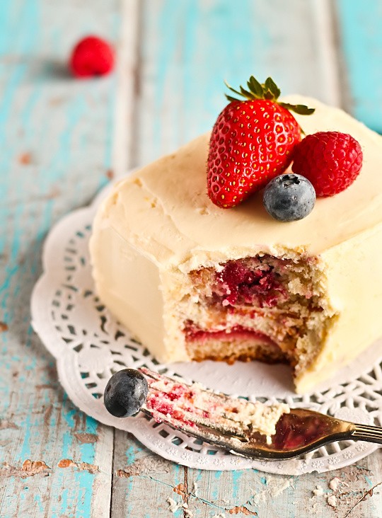 Mixed berry cakes