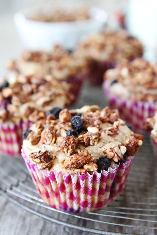 Mixed berry granola muffins