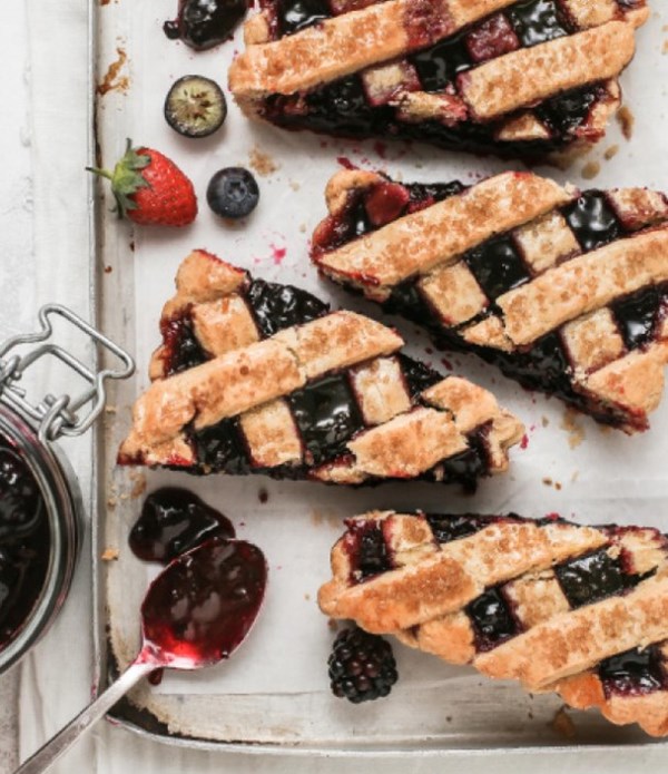 Mixed berry lattice crostata 