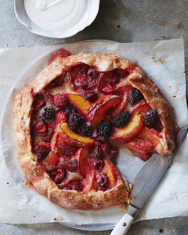 Mixed berry peach galette