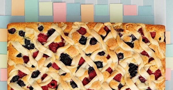 Mixed berry plaited pie