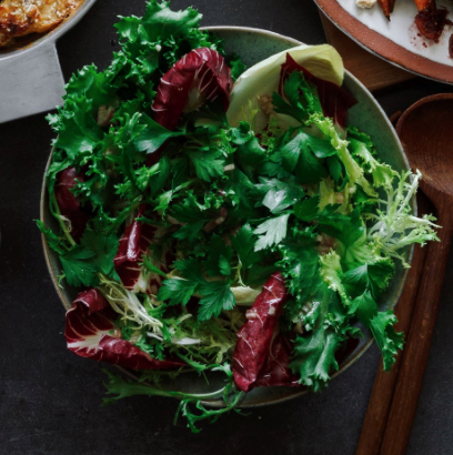 Mixed chicories with burnt honey vinaigrette