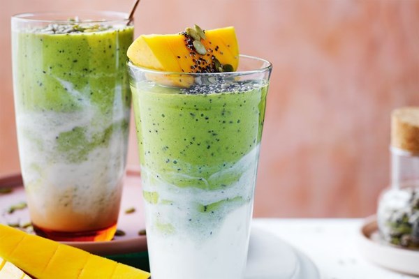 Mixed fruit smoothie with mixed seeds