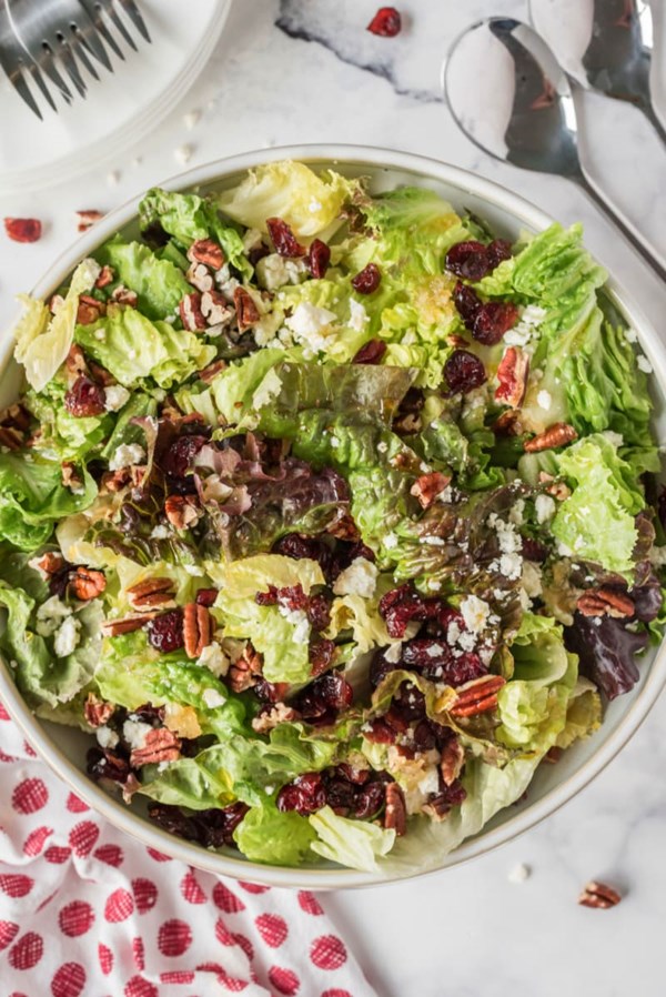 Mixed green salad with apple cider vinaigrette