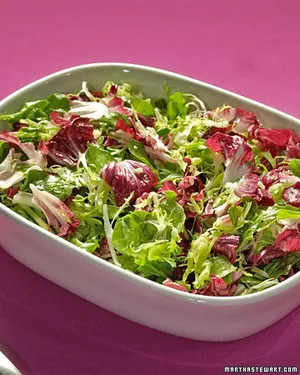Mixed green salad with citrus dressing