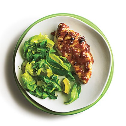 Mixed greens and avocado salad