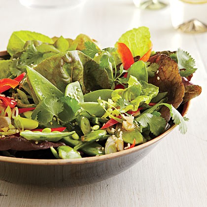 Mixed greens salad with hoisin-sesame vinaigrette