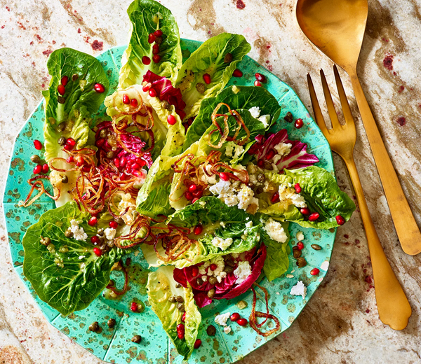 Mixed greens with preserved lemon dressing & feta